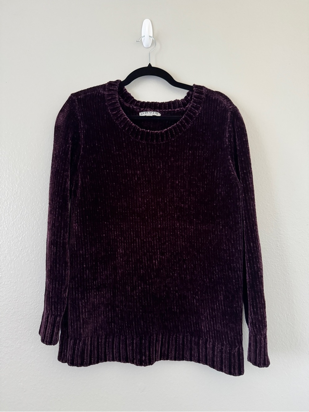 Orvis Women's Chenille Crewneck Sweater in Deep Plum